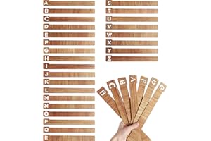 Foribyw 26Pcs Vinyl Record Dividers Wooden Alphabetical A-Z Vinyl Record Storage Dividers, Horizontal & Vertical Record Holder Organizer Guides for Album CD DVD Media Book Shelf Storage