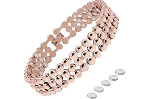 JEROOT Pulsera magnética de titanio, pulsera de 4mm de circonia para mujer, pulsera magnética, pulsera magnética Energetix para mujer con herramienta de ajuste, caja de regalo (3500 Gauss), 18