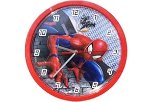 CARTOON Marvel Spiderman Kinder Wanduhr, analog, 25 cm, für Spielzimmer