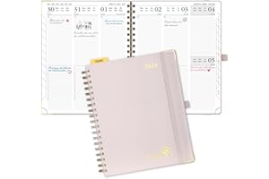 POPRUN Agenda 2024 Semana Vista Vertical Premium con Tapa Dura 25,5 x 20,5 cm, Planificador 2024 B5 - Vertical Diario Calendario - Tapa Dura - 100 gsm Papel Certificado FSC®, Rosa Claro
