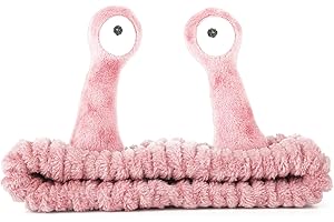 Molain Face Wash Headband, Palm and Snail Spa Hair Bands Makeup Headbands Women Cartoon Cute Coral Fleece Elastic Headband Creative Hair Accessories for Washing Face Shower Sports Beauty Skincare