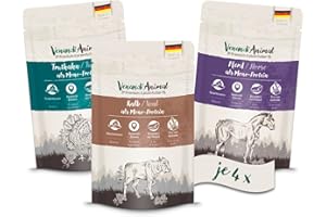 VENANDIANIMAL Venandi Animal Pâtée Premium Pour Chats, Sachet De Dégustation II, Cheval, Veau, Dindon, 12 x 125 g (Lot De 12), Sans Céréales Et À L’état Naturel