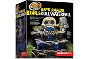 Zoo Med Repti Rapids LED Skull Waterfall Natural Rock Reptiles Terrariums Medium