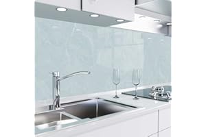 danario Revestimiento Autoadhesivo - Protector Pared Antisalpicaduras Cocina - Lámina de PET Rígida de 0,37 mm - Mate - Mármol azul - 60cm x 220cm