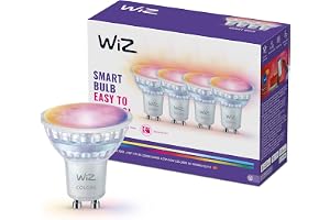 WiZ Color smart LED Glass spotlight GU10, 4-pack | Full färg och reglerbart vitt ljus, motsvarar 50 W, 2 200 K–6 500 K, 345 lm, dimbar, Alexa, Google Assistant och Apple Home