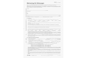 BAIER & SCHNEIDER Brunnen Mietvertrag Wohnungen, A4, 6 Seiten (5 Verträge Spar-Pack)