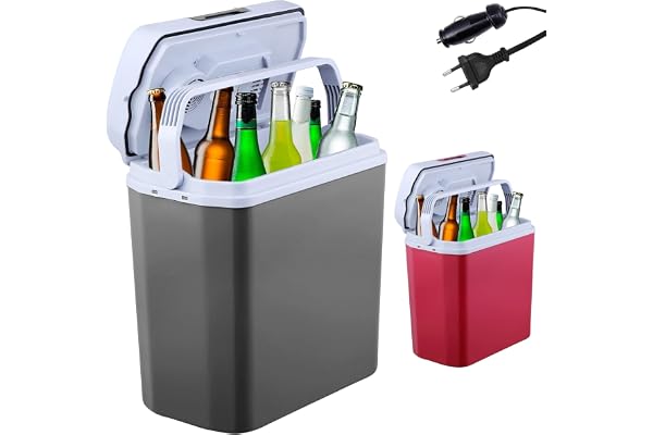 Arebos Glacière 20 litres | pour Refroidir et Garder au Chaud | Mini réfrigérateur | Glacière thermoélectrique | avec Mode ECO | 12/230 V pour Voiture et Prise électrique | Anthracite