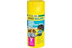 JBL PRONOVO MALAWI GRANO, główny pokarm dla wszystkich pielęgnic 8-20 cm, dozownik na klik, granulat do karmy dla ryb, rozmiar M, 250 ml
