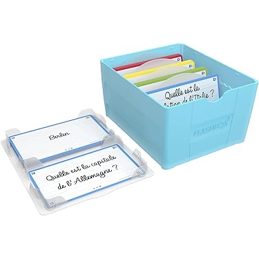 Boîte De Cartes A7 Noire Avec 245 Fiches Lignées, 15 Intercalaires Et Anneaux - Organiseur Idéal Pour Vocabulaire Et Apprentissage