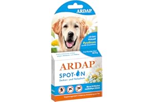 ARDAP Spot On für Hunde über 25kg - Natürlicher Wirkstoff - Zeckenmittel für Hunde, Zeckenschutz Hund, Flohmittel Hund - 3 Tuben je 4ml - Bis zu 12 Wochen nachhaltiger Langzeitschutz (PT19)