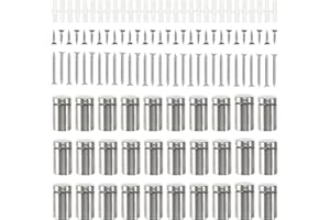 GOSHIES Standoff Wall Fixings 30 Pcs Stainless Steel Standoff Fixings Glass Standoff Bolt, Sign Standoff Screws Advertisement Fixings Bolts Glass Standoff Fixings Bolts Advertising Screw