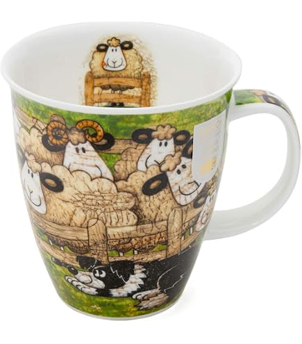 Dunoon Becher 'Highland Animals Border Collie' - 0,48 Liter, Aus Fine Bone China, Spülmaschinen- & Mikrowellengeeignet
