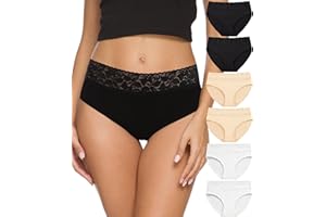 ALTHEANRAY Unterhosen Damen Baumwolle unterwäsche Frauen Slips Damen Spitze Hipster Atmungsaktiv Damen-Unterhosen Mehrpack Weiche Stretch Bequeme 6er Pack