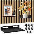 Kkluno Lot de 2 Étagère Panneaux Acoustiques sans Perçage - Panneaux acoustiques pour Horizontaux Verticaux, Étagère Murale Peu Encombrante pour Plantes, Photos, Bougies