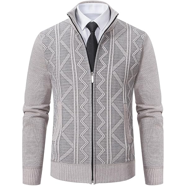 Gilet Homme Premium En Maille Douce - Cardigan Zippé Col Droit - Chaud Et Décontracté Pour Automne/hiver - Polyester - 6