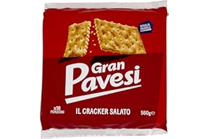 Gran Pavesi Cracker Salati I Classici con Grano 100% Italiano, Senza Olio di Palma, 18 Pacchetti, 560 g
