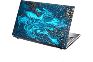 15.6 INCH TAYLORHE SKINS TaylorHe - Laptop Skin Adesivo in vinile per computer portatile da 13-14" (34cm x 23,5cm) prodotto in Inghilterra pittura astratta di fluido che scorre blu