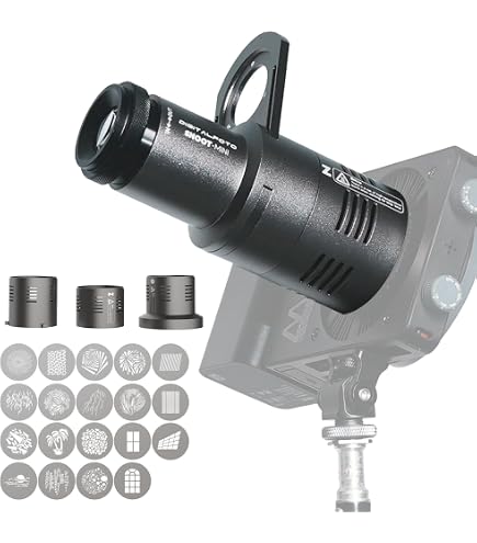 Snoot Optique Bowens DF DIGITALFOTO - 25 Gobos + 4 Filtres - Compatible Aputure, Godox - Projecteur Photo