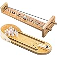 Deekin 2 Set Desktop Shoot The Moon Game Table Top Mini Bowling Game Set Classic Steel Ball Wooden Tabletop Games Wooden Board Mini Arcade Table Games Bowling Set Gag Gifts for Adult Teen Office Desk