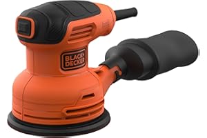 BLACK+DECKER 230W Random Orbital Sander, 13,000 RPM Electric Sander for Wood, Metal, Glass with Integrated Dust Collection, Easy Velcro Sandpaper Change, and Ergonomic Grip, BEW210-GB