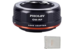 PHOLSY Bague d'adaptation Compatible avec objectifs Olympus Zuiko Om et Canon EOS RF Boîtier pour Canon EOS R6 Mark II, EOS R7, EOS R10, EOS R3, EOS R5, EOS R5C, EOS R6, EOS R, EOS RP, Om sur RF