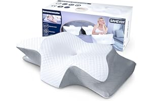 ‎SAHEYER SAHEYER Ergonomisches Nackenkissen, Memory Foam Pillow Orthopädisches Nackenschmerz-Kissen Ergonomisches Nackenstützkissen Seitenschläfer-Bett-Kissen zur Verbesserung der Schlafqualität (Grau)