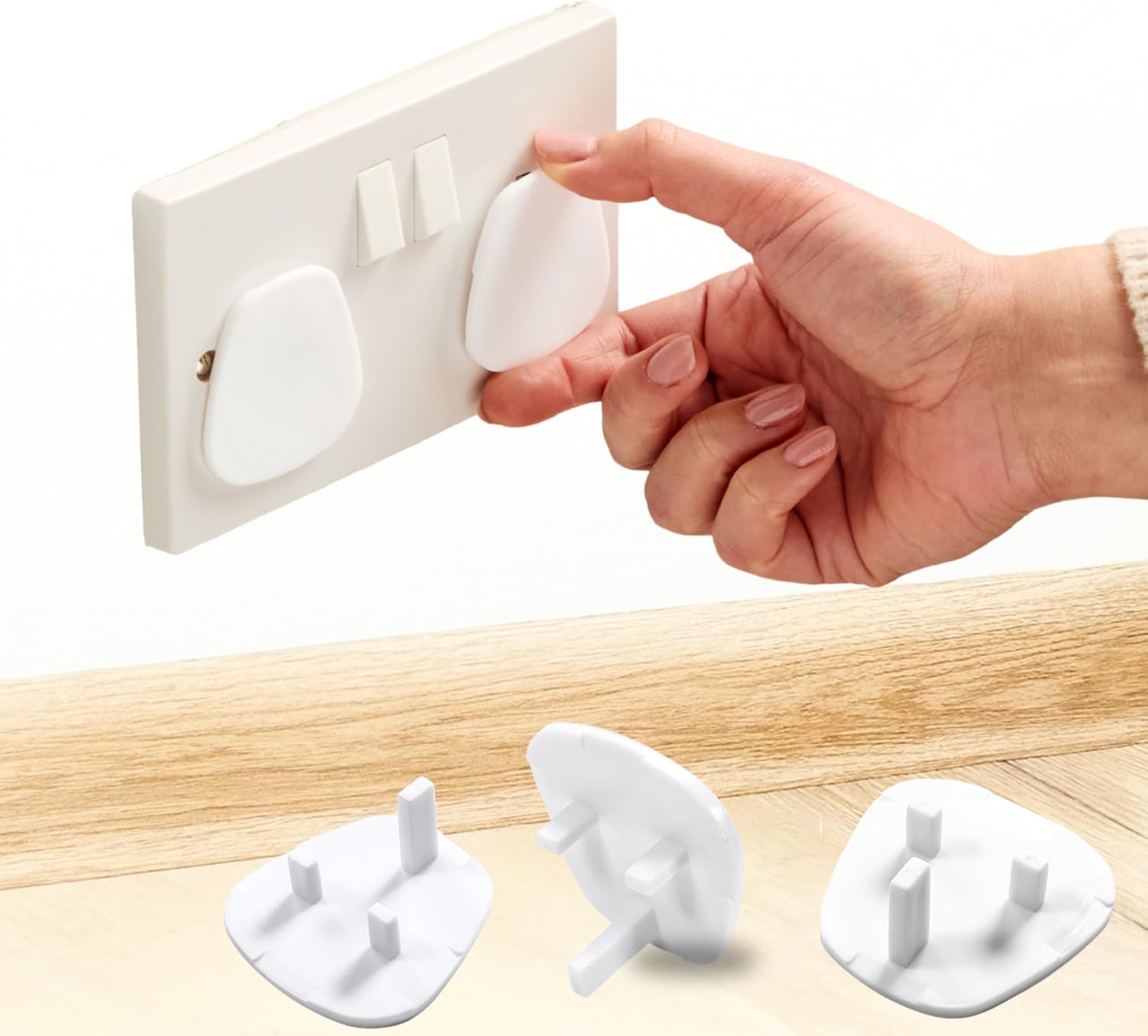 Plug Socket Covers UK – [ 10 PACK ] Baby Proofing Plug Covers For Sockets UK | Baby Proof & Reusable Socket Protectors | BPA-Free & Durable (White)
