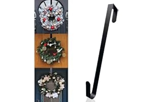 newhsy 12" Wreath Hanger for Front Door,Large Wreath Hook Door Hanger for Christmas Decorations,Over The Door Hanger Hook for Hanging Wreath Clothes Hats Bags