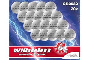 20 x litowa bateria guzikowa CR2032 Wilhelm 3 V, towar przemysłowy