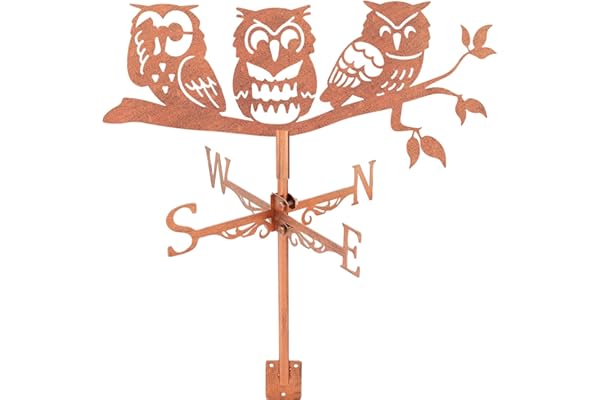SUPERDANT Girouette de Jardin Exterieur Hiboux sur Branche Girouette Animaux Girouette Métal Girouettes Cuivre Girouettes Décoratives Direction Vent Signes Toit Paddock Décoration Deco Exterieur