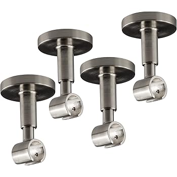 Amazon.de: Gardinenstangenhalter Decke 1-läufig, silber | Ø 16mm | 4er Pack