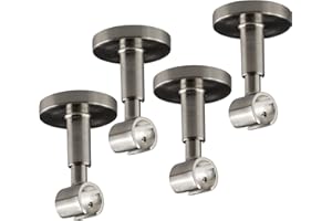 Victoria M. Gardinenstangen-Halterung Decke Deckenhalter Vorhangstange, 1-läufig, Silber, Ø 16 mm, 4er Pack