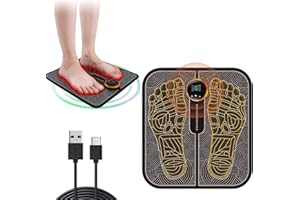 WUGEIN Elektryczny masażer do stóp, Elektryczny masażer do stóp, przenośny USB do masażu, 8 trybów i 19 poziomów, wspomagający krążenie krwi