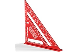 Newaner 180 mm Escuadra carpintero, Regla Triangular Métrica de Aluminio, Triángulo de Carpintería Engrosado 45-90 Grados, Herramientas de Carpintero para Medir, Marcar, Cortar (rojo)