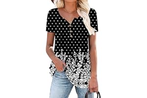 KISSMODA Ladies Pleated Tunic Tops for Women Buttons up Long Sleeve Shirts Floral Print