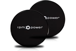 POWERBALL Core Sliders de RPM Power - Entraînement ciblant la ceinture abdominale pour des abdos toniques et sculptés - Entraînement Full Body - Deux côtés - Convient à tous types de sols (Noir)