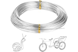 Mynoozi Basteldraht Silber 2mm x 20m, Schmuckdraht, Draht Basteln, Aluminiumdraht für Schmuckherstellung Bastelarbeiten, DIY-Skulpturen, Kranzherstellung & Bonsai-Bäume (Silver, 2.0mm x 20m)