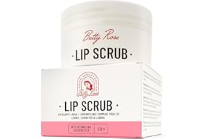 BETTY ROSE'S BOTANICALS Lip Scrub - Lip Scrub Exfoliator and Moisturizer for Lightening and Brightening Lips, Lip Exfoliator Scrub with Pure Beeswax with Vitamin C and E for Hydrating, Moisturizing and Plumper Lips, 10 g