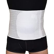 BODYPERFECT Fascia ernia ombelicale Pancera post operatoria Cintura post parto Elasticizzata A Strappo Altezza 20 Cm Made in Italy (Bianco, XS