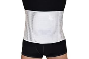 BODYPERFECT Cinturón para hernia umbilical Faja abdominal para hernia umbilical Faja ortopédica unisex de contención operación H24 (Blanco, XS)