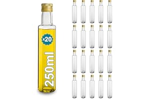 ESPIRITO REBELDE LDA. 20 bottiglie di vetro trasparente 250 ml com tappi bottiglia vetro olio e aceto