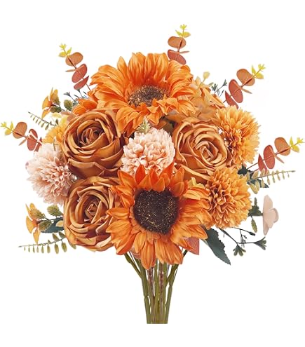 2 Bouquet Di Fiori Artificiali Autunnali Con Zucca In PE – Ramo Decorativo Da Interno Per Halloween E Ringraziamento, 60 Cm