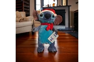 MOMMM Bolsa de agua caliente con forma de bouillotte, selección de Baby Yoda, Spiderman, Grinch, Groot, Stitch, Angel Plush de peluche, 1 litro (Stitch bolsa de agua caliente)