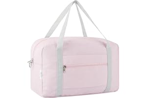 VAVOBIS for Ryanair Cabin Bags 40x20x25 Underseat Travel Bag Small Hand Luggage Bag Tote Carry On Duffle Bag Gym Beach Overnight Flight Bag Weekend Bags for Women Men，Pink(Without Shoulder Strap)