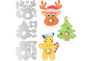 GEBETTER 3 Set Fustelle Natale 3D per Cioccolato Stencil Cutting Dies Scatole di Cioccolato Leccalecca Natalizie Fustelle per Creazioni Fai da Te Decorazioni Tavolo (B)