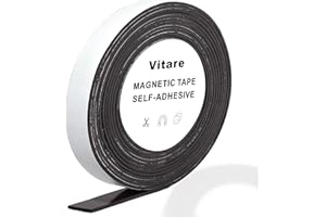 Vitare Magnetic Tape, Magnetic Strips Self Adhesive, Super Strong & Self Adhesive Magnet, Magnet Roll Suitable for DIY, 10mm×2.0mm×3m