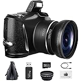 Digital Camera 2.7K Video Camera Camcorder Ultra HD 48MP YouTube Vlogging Camera with Wide Angle Lens 4X Digital Zoom 3.0" Sc