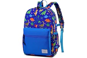 Kasgo Mochila Niña Niño, Mochila Escolar Primaria Mochila Infantil 4-6 Años Mochila Unicornio Dinosaurio Mochila Chica Chico Ajustar Carpeta A4 con Bolsillos Laterales y Correa en Pecho