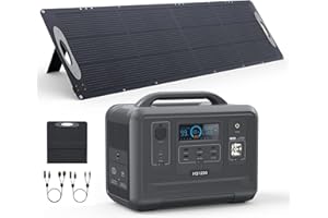 VDL Portable Power Station 1200W/960Wh +Panneaux Solaires Pliables 200W, Générateur Solaire, LiFePO4 Batterie Générateur,, 2x230V Pure Sine Wave CA Outlet pour UPS, Extérieur, Camping, RV, Urgence