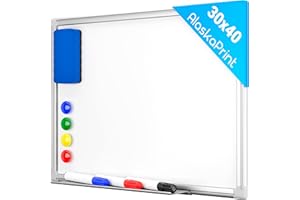 ‎ALASKAPRINT Alaskaprint Magnetisches Whiteboard Magnetwand magnettafel beschreibbar mit Alurahmen inklusive 3 Stifte, 4 Magnete und Schwamm,Pinnwand Tafel 40 x30 cm (B x H)